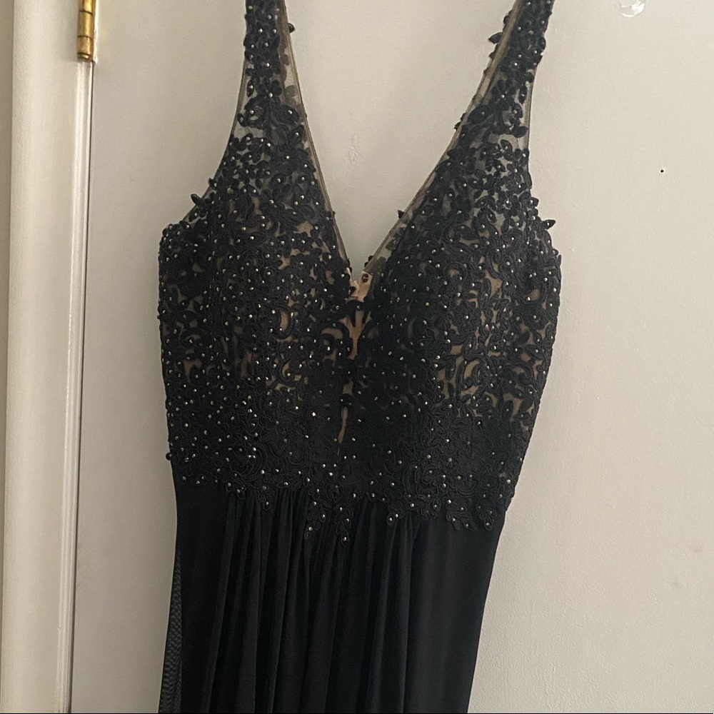 Beautiful figure complimenting prom dress